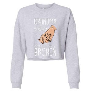 Grandma And Grandson A Bond That Cant Be Broken Autism Gift Cropped Pullover Crew