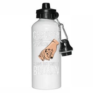 Grandma And Grandson A Bond That Cant Be Broken Autism Gift Aluminum Water Bottle