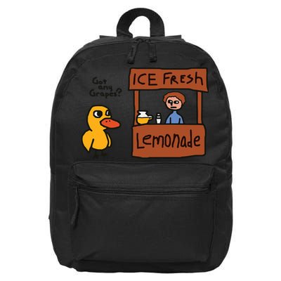 Got Any Grapes Funny Duck Ice Fresh Lemonade 16 in Basic Backpack