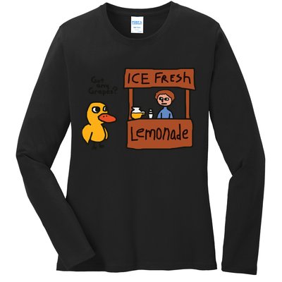 Got Any Grapes Funny Duck Ice Fresh Lemonade Ladies Long Sleeve Shirt