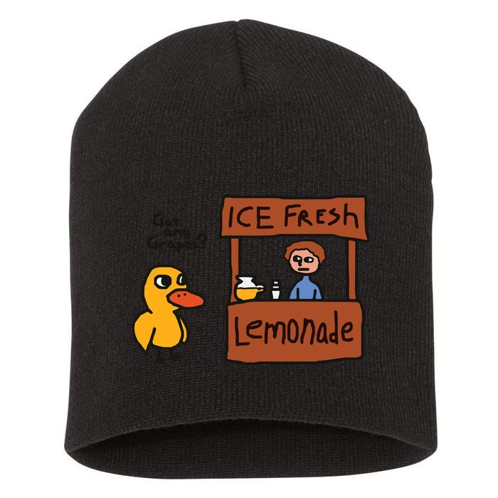 Got Any Grapes Funny Duck Ice Fresh Lemonade Short Acrylic Beanie
