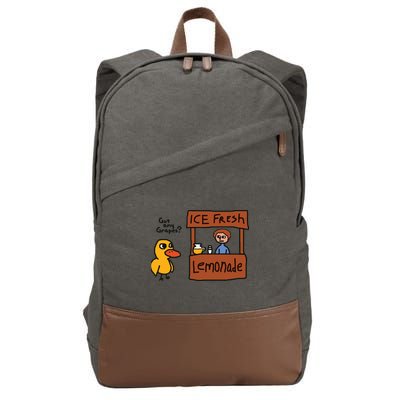 Got Any Grapes Funny Duck Ice Fresh Lemonade Cotton Canvas Backpack