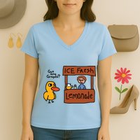 Got Any Grapes Funny Duck Ice Fresh Lemonade Women's V-Neck T-Shirt