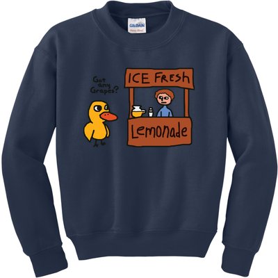 Got Any Grapes Funny Duck Ice Fresh Lemonade Kids Sweatshirt