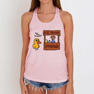 Got Any Grapes Funny Duck Ice Fresh Lemonade Women's Knotted Racerback Tank