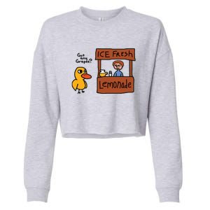 Got Any Grapes Funny Duck Ice Fresh Lemonade Cropped Pullover Crew