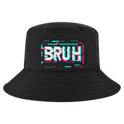 Glitch Aesthetic Gamer Bruh Meme Funny Saying Cool Comfort Performance Bucket Hat