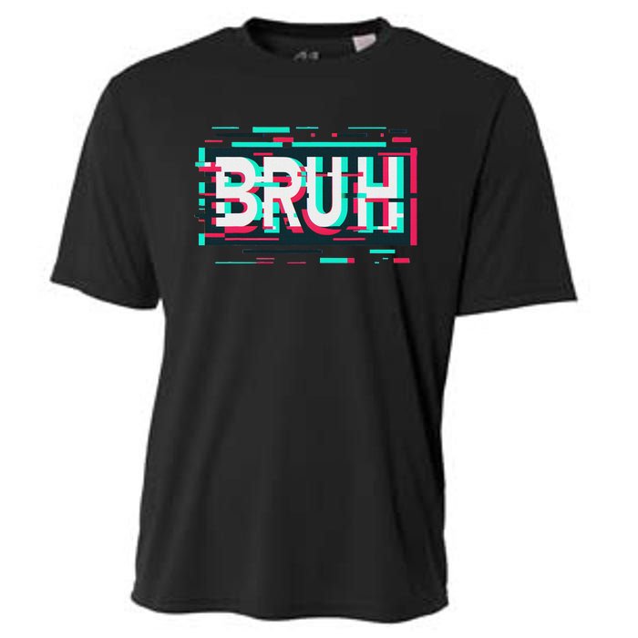 Glitch Aesthetic Gamer Bruh Meme Funny Saying Cooling Performance Crew T-Shirt