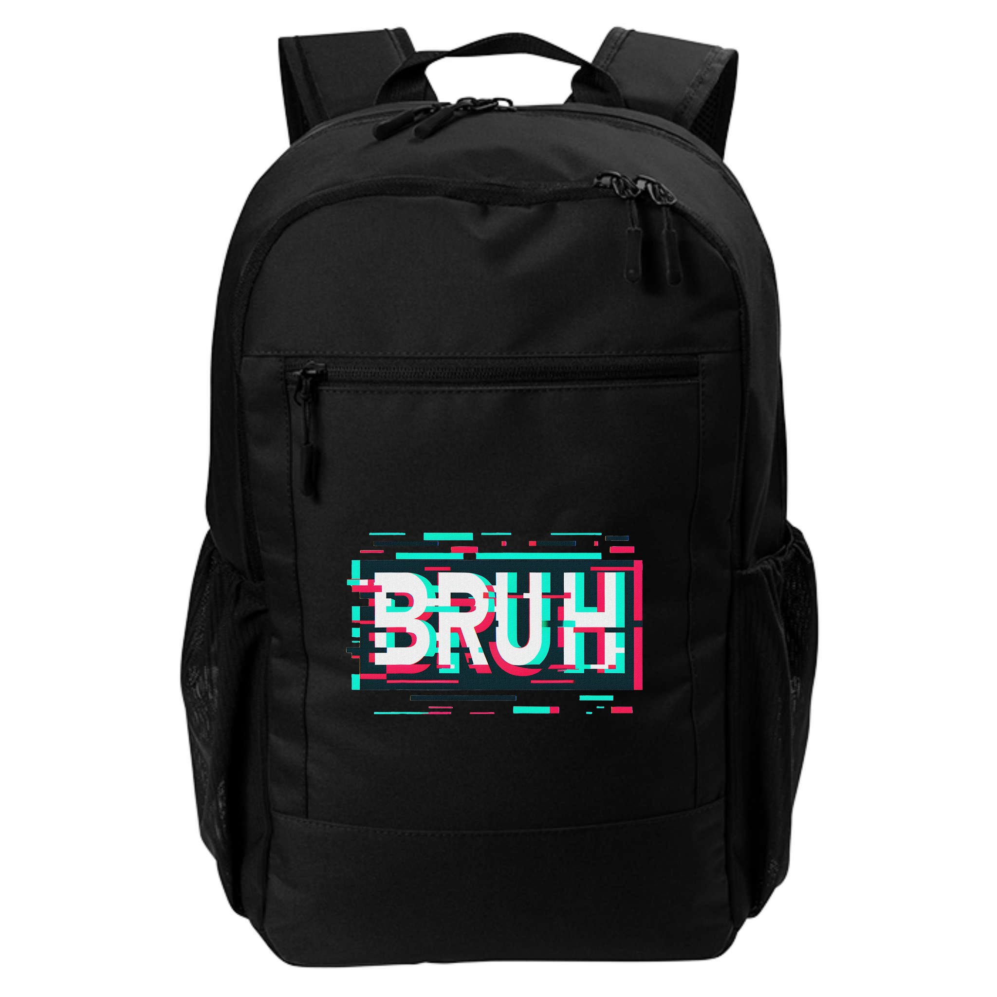 Glitch Aesthetic Gamer Bruh Meme Funny Saying Backpack