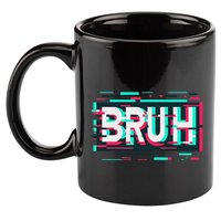 Glitch Aesthetic Gamer Bruh Meme Funny Saying 11oz C Handle Ceramic Mug