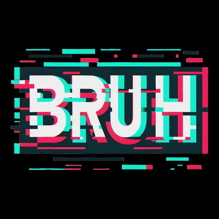 Glitch Aesthetic Gamer Bruh Meme Funny Saying Drawstring Bag