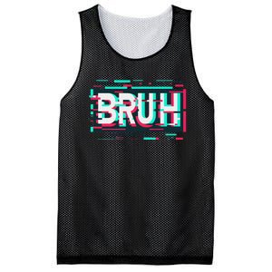 Glitch Aesthetic Gamer Bruh Meme Funny Saying Mesh Reversible Basketball Jersey Tank