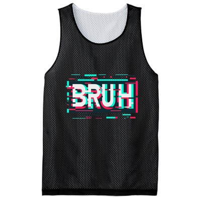 Glitch Aesthetic Gamer Bruh Meme Funny Saying Mesh Reversible Basketball Jersey Tank