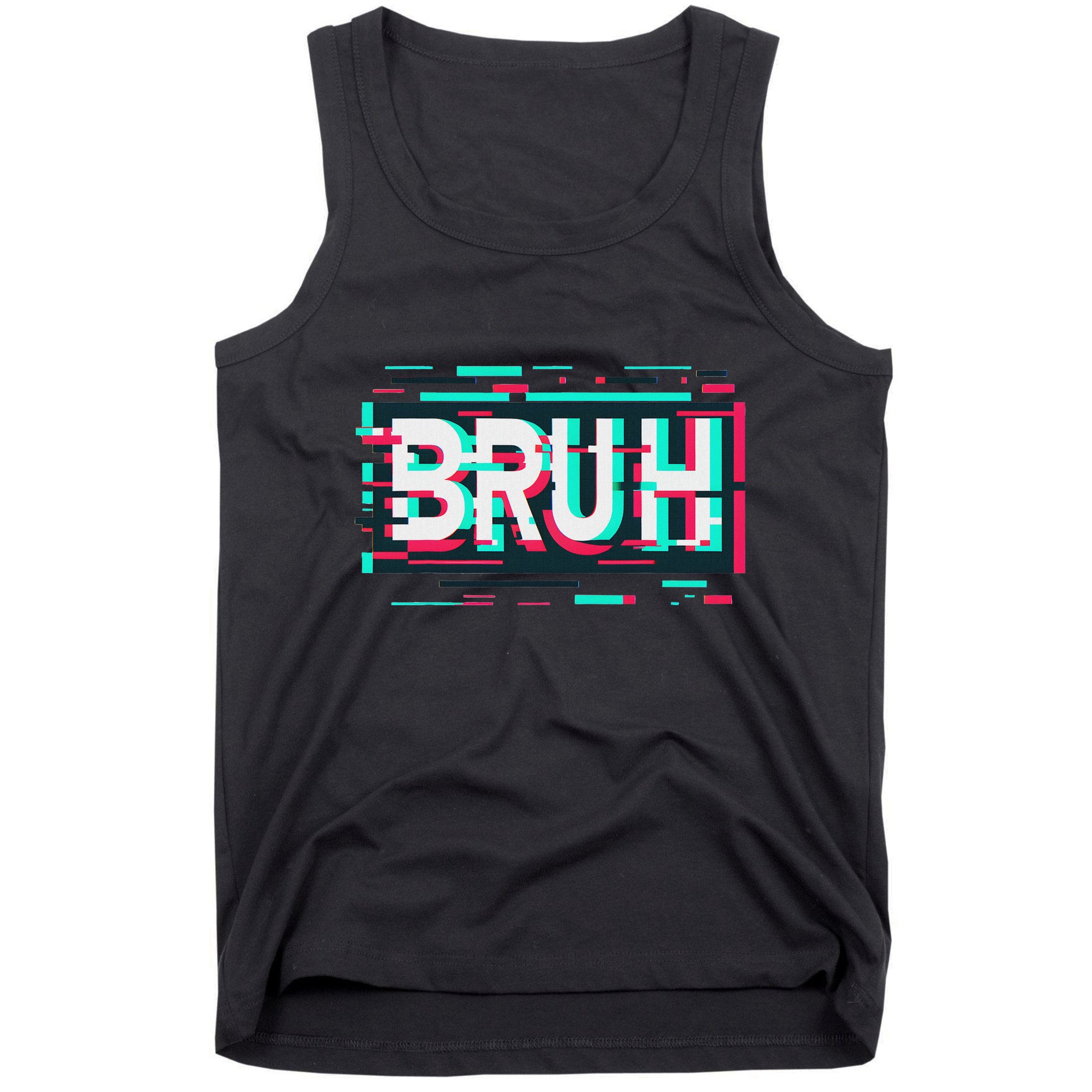 Glitch Aesthetic Gamer Bruh Meme Funny Saying Tank Top