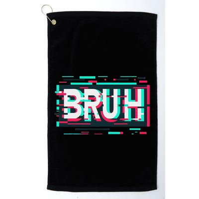 Glitch Aesthetic Gamer Bruh Meme Funny Saying Golf Towel
