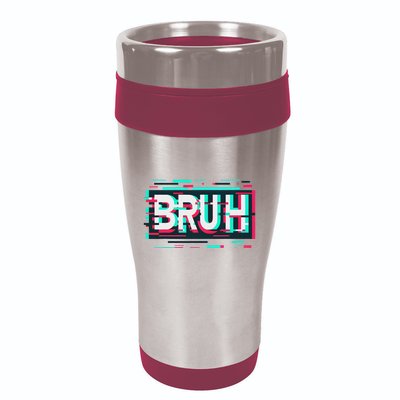 Glitch Aesthetic Gamer Bruh Meme Funny Saying 16oz Travel Tumbler