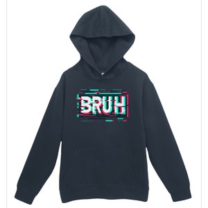 Glitch Aesthetic Gamer Bruh Meme Funny Saying Urban Pullover Hoodie