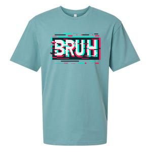 Glitch Aesthetic Gamer Bruh Meme Funny Saying Sueded Cloud Jersey T-Shirt