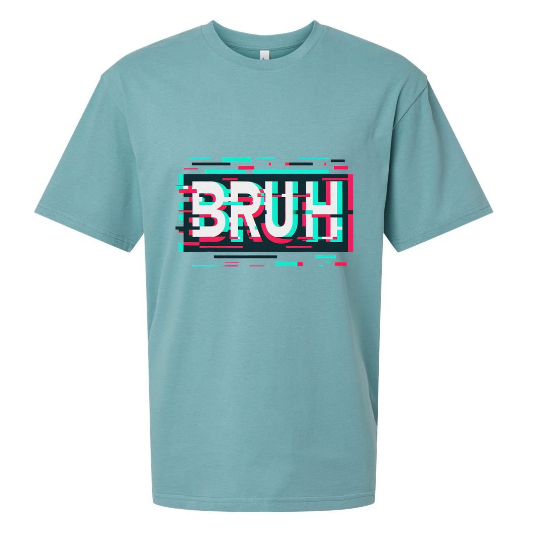 Glitch Aesthetic Gamer Bruh Meme Funny Saying Sueded Cloud Jersey T-Shirt