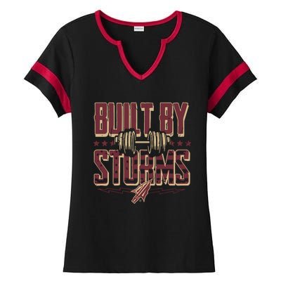 Garnet And Gold Built By Storms Ladies Halftime Notch Neck Tee