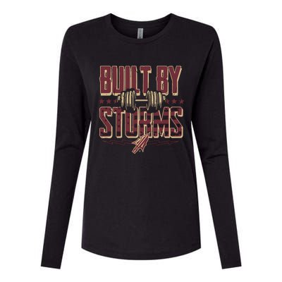 Garnet And Gold Built By Storms Womens Cotton Relaxed Long Sleeve T-Shirt