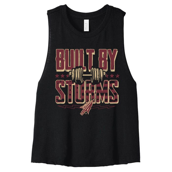 Garnet And Gold Built By Storms Women's Racerback Cropped Tank