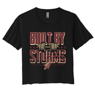 Garnet And Gold Built By Storms Women's Crop Top Tee