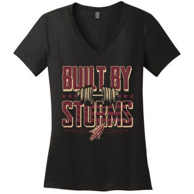 Garnet And Gold Built By Storms Women's V-Neck T-Shirt