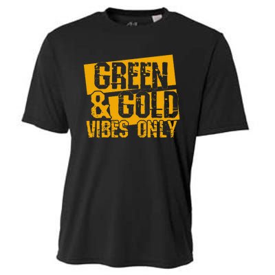 Green And Gold Football Game Day Football Lovers Cooling Performance Crew T-Shirt