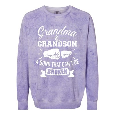 Grandma And Grandson Bond That CanT Be Broken Colorblast Crewneck Sweatshirt