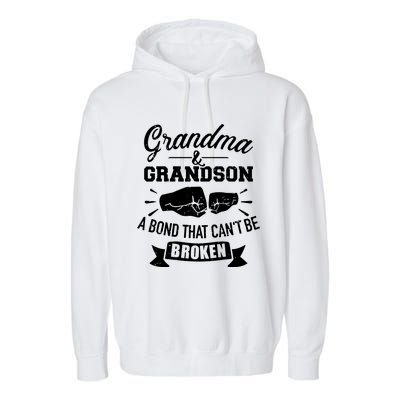 Grandma And Grandson Bond That CanT Be Broken Garment-Dyed Fleece Hoodie