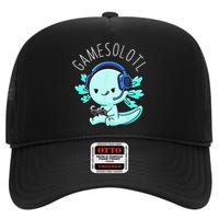 Gamesolotl Axolotl Gamer Anime Gifts Kawaii High Crown Mesh Back Trucker Hat