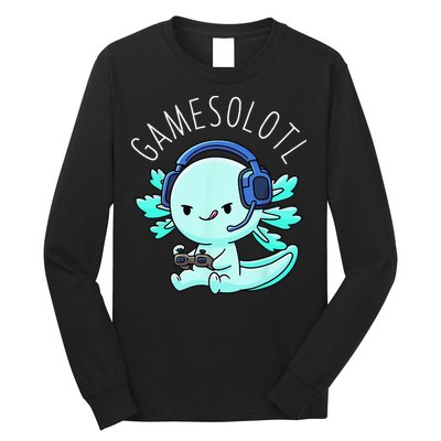 Gamesolotl Axolotl Gamer Anime Gifts Kawaii Long Sleeve Shirt
