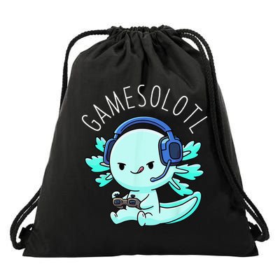 Gamesolotl Axolotl Gamer Anime Gifts Kawaii Drawstring Bag