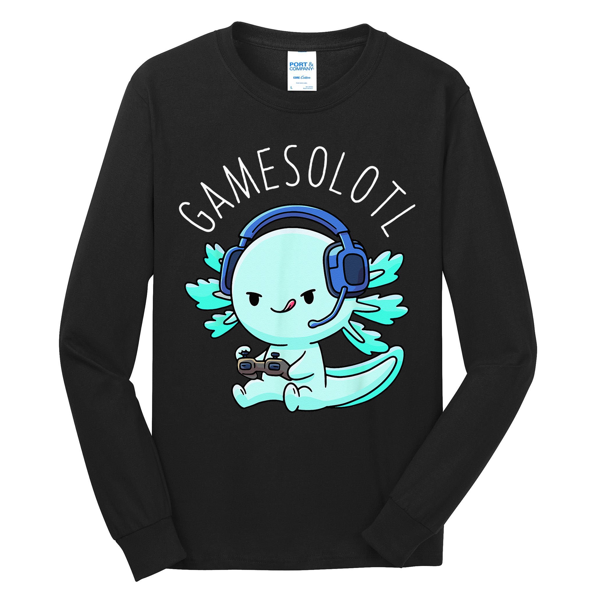 Gamesolotl Axolotl Gamer Anime Gifts Kawaii Tall Long Sleeve T-Shirt