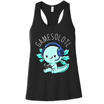 Gamesolotl Axolotl Gamer Anime Gifts Kawaii Women's Racerback Tank