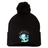 Gamesolotl Axolotl Gamer Anime Gifts Kawaii Pom Pom 12in Knit Beanie