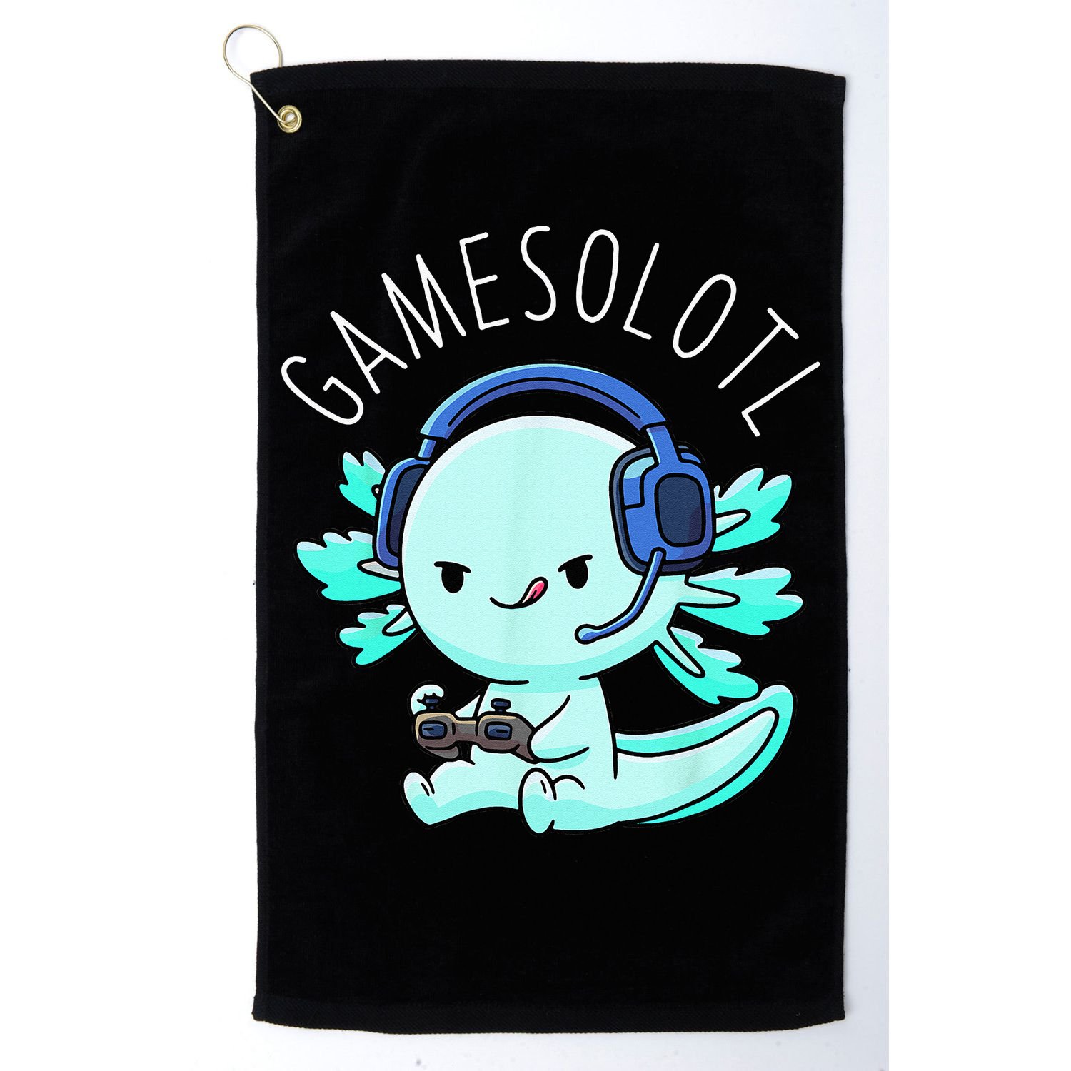 Gamesolotl Axolotl Gamer Anime Gifts Kawaii Golf Towel