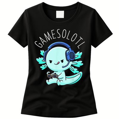 Gamesolotl Axolotl Gamer Anime Gifts Kawaii Womens T-Shirt