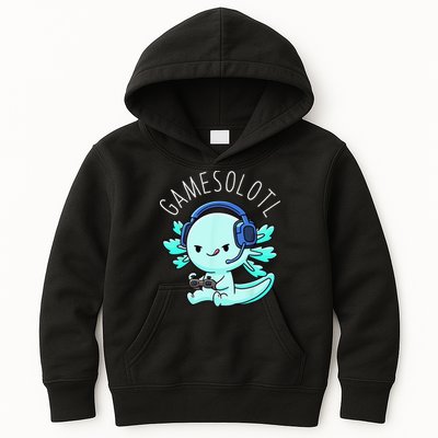 Gamesolotl Axolotl Gamer Anime Gifts Kawaii Kids Hoodie