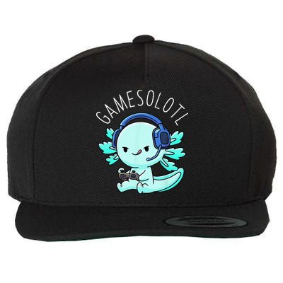 Gamesolotl Axolotl Gamer Anime Gifts Kawaii Wool Snapback Cap
