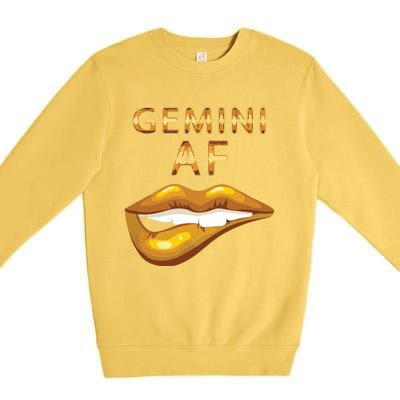 Gemini Af Gold Sexy Lip Birthday Gift Premium Crewneck Sweatshirt