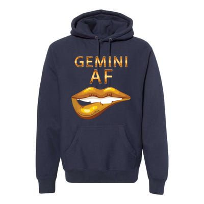 Gemini Af Gold Sexy Lip Birthday Gift Premium Hoodie