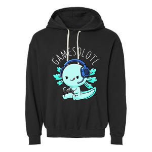 Gamesolotl Axolotl Gamer Anime Gifts Kawaii Garment-Dyed Fleece Hoodie