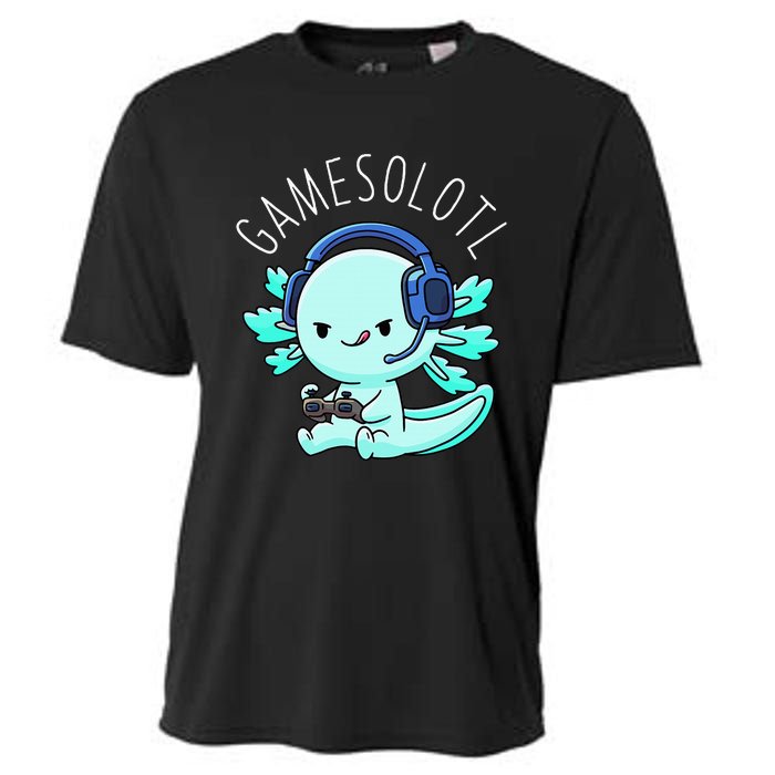 Gamesolotl Axolotl Gamer Anime Gifts Kawaii Cooling Performance Crew T-Shirt