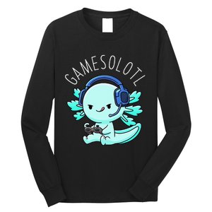 Gamesolotl Axolotl Gamer Anime Gifts Kawaii Long Sleeve Shirt