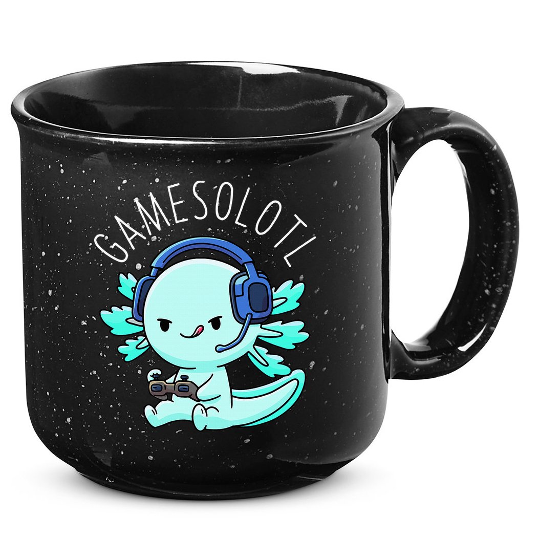 Gamesolotl Axolotl Gamer Anime Gifts Kawaii 15oz Campfire Ceramic Mug