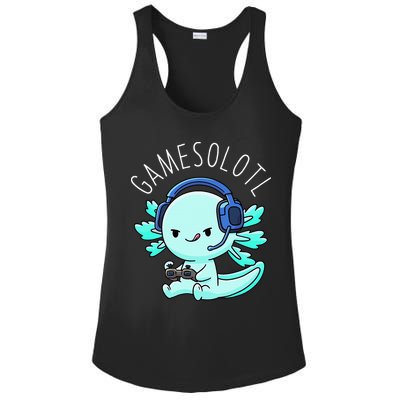 Gamesolotl Axolotl Gamer Anime Gifts Kawaii Ladies PosiCharge Competitor Racerback Tank