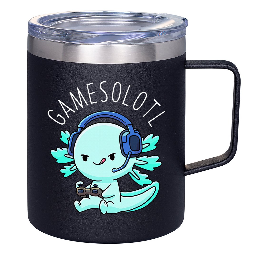 Gamesolotl Axolotl Gamer Anime Gifts Kawaii 12oz Stainless Steel Coffee Mug