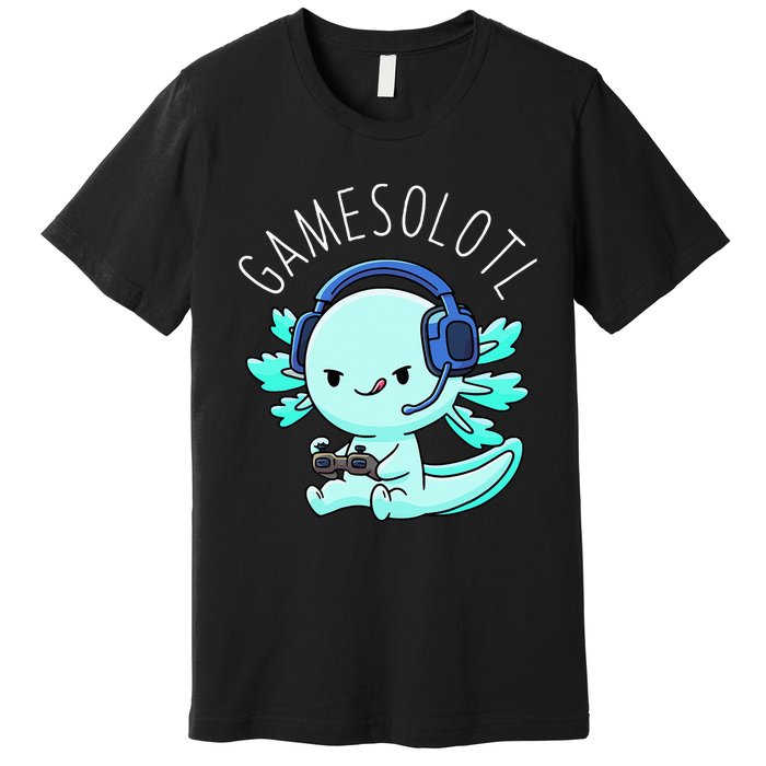 Gamesolotl Axolotl Gamer Anime Gifts Kawaii Premium T-Shirt